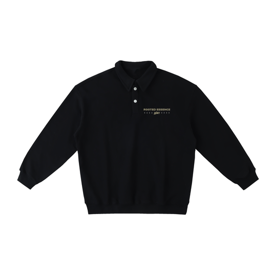 Rooted Essence | Heavyweight Polo-Collar Sweatshirt